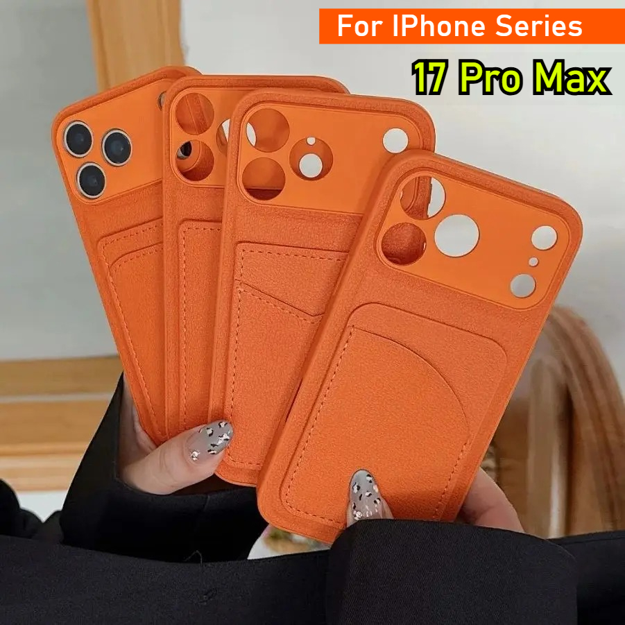 Leather Orange Color Card Hold - Leather Card Wallet review and price